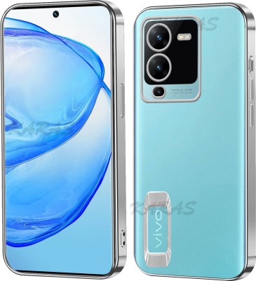 ANTICA Back Cover for vivo V25 Pro 5G | Logo View Each Lens with CD Pattern Case(Silver, Camera Bump Protector, Silicon, Pack of: 1)