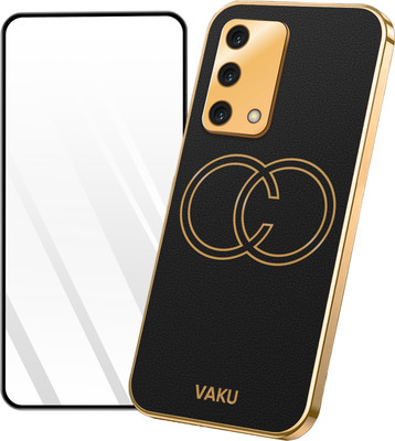 Vaku Luxos Back Cover for Oppo F19s, Skylar Soft TPU Case with 9H ESD Anti-Static Tempered Glass Combo(Black, Dual Protection, Pack of: 1)