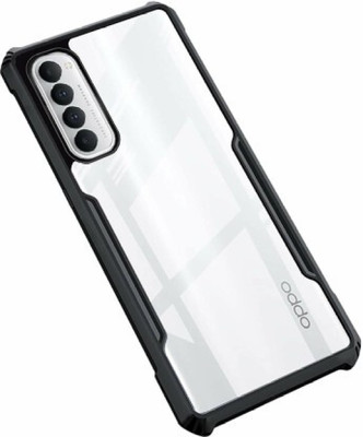 Mobile Back Cover Back Cover for Oppo Reno 4 Pro(Black, Camera Bump Protector, Pack of: 1)