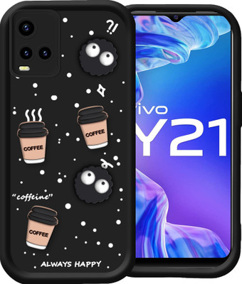 CASETASTIC Back Cover for Vivo Y21(Black, 3D Case, Pack of: 1)