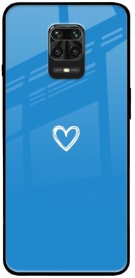 QRIOH Glass Back Cover for Mi Redmi Note 9 Pro Max(Blue, Grip Case, Pack of: 1)