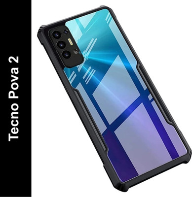rahul Back Cover for Tecno Pova 2(Transparent, Black, Grip Case, Pack of: 1)