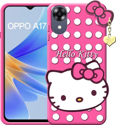 Rance Back Cover for Oppo A17K | 3D Cute Doll | Soft Girl Back Cover with Pendant(Pink, Grip Case, Silicon, Pack of: 1)