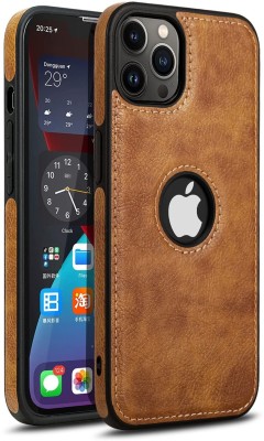 AUTOCASE Back Cover for IPhone 13 Pro Max Full Camera Protection, Logo View, Luxury Leather Case(Brown, Grip Case, Pack of: 1)