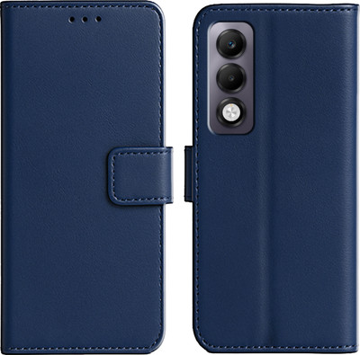 Ascensify Back Cover for Oppo K13x 5G Premium PU Leather Flip Cover with Card Slots & Stand Feature(Blue, Dual Protection, Pack of: 1)