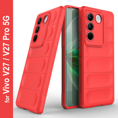 GLOBAL NOMAD Back Cover for Vivo V27 5G, Vivo V27 Pro 5G(Red, 3D Case, Silicon, Pack of: 1)