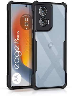 spaziogold Back Cover for MOTOROLA Edge 50 Fusion(Transparent, Black, Hard Case, Pack of: 1)