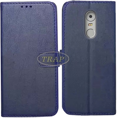 Trap Back Cover for Lenovo K6 Note(Blue, Cases with Holder, Pack of: 1)