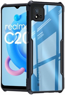 Finaux Back Cover for Shockproof Crystal Clear Eagle Back Cover With 360 Protection for Realme C20(Black, Shock Proof, Pack of: 1)