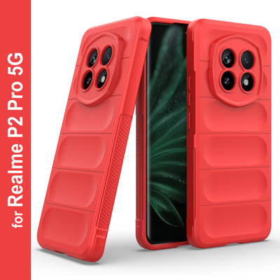 Zapcase Back Cover for Realme P2 Pro 5G(Red, 3D Case, Silicon, Pack of: 1)