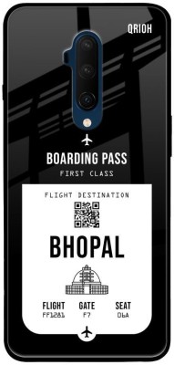 QRIOH Bhopal City Glass Back Cover for OnePlus 7T Pro(Black, Grip Case, Pack of: 1)