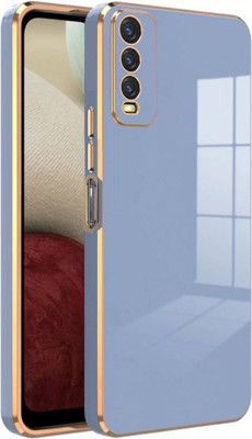SYOTT Back Cover for Vivo Y20(Blue, Gold, Camera Bump Protector, Silicon, Pack of: 1)