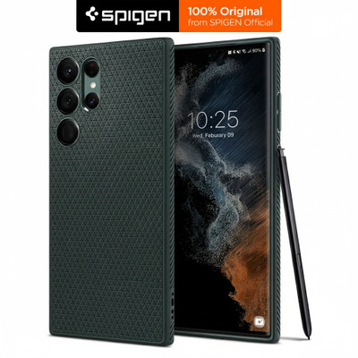 Spigen Liquid Back Cover for Samsung Galaxy S22 Ultra 5G(Green, Shock Proof, Pack of: 1)