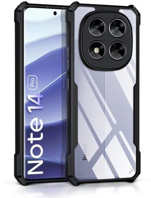 WOW Imagine Back Cover for Redmi Note 14 Pro 5G | Poco X7 5G 360 Degree Camera Protection | Transparent Hybrid(Black, Camera Bump Protector, Pack of: 1)