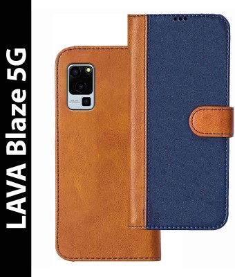 Knotyy Back Cover for Lava Blaze 5G(Blue, Brown, Dual Protection, Pack of: 1)