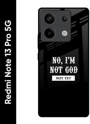 QRIOH Glass Back Cover for Redmi Note 13 Pro 5G(Black, Grip Case, Pack of: 1)