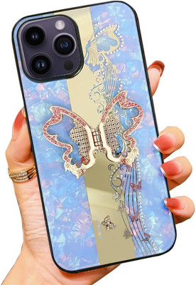 Excellento Back Cover for Iphone 15 Plus | Blue Color | Cute 3D Butterfly Luxury Rhinestone Diamond with Stand(Blue, Cases with Holder, Pack of: 1)