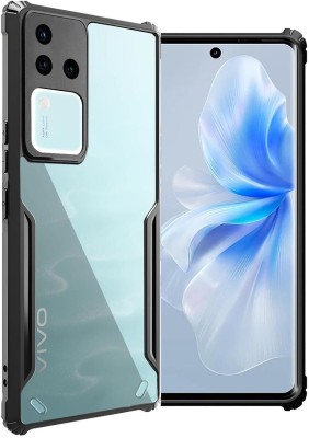 NIKICOVER Back Cover for Vivo V30 Pro 5G (Black Bumper)(Transparent, Waterproof, Pack of: 1)