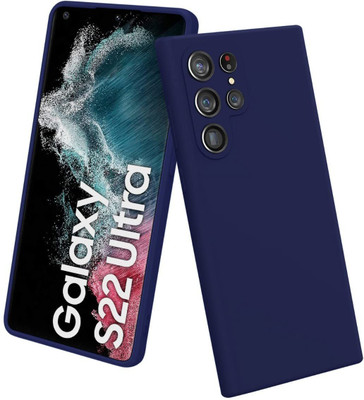 TRUEUPGRADE Back Cover for Liquid Silicone Samsung Galaxy S22 Ultra 5G|Microfiber Inside|360 Degree Protection(Blue, Camera Bump Protector, Silicon, Pack of: 1)