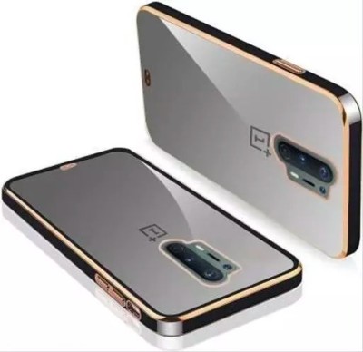A3sprime Back Cover for OnePlus 8 Pro, |Soft Silicon Golden Side Colored with Drop Protective Camera Protector Case|(Black, Transparent, Camera Bump Protector, Silicon, Pack of: 1)