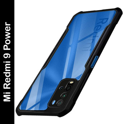 ADI Creations Back Cover for REDMI 9 Power(Black, Transparent, Camera Bump Protector, Pack of: 1)