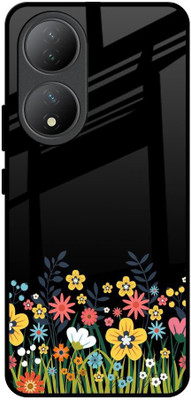 QRIOH Glass Back Cover for Vivo Y100 5G(Black, Grip Case, Pack of: 1)