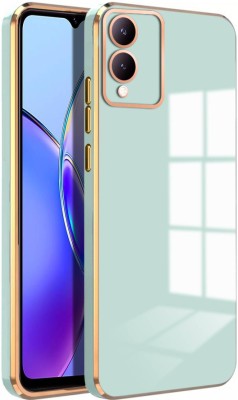 SYOTT Back Cover for vivo Y28, vivo Y28 5G, vivo Y17s, vivo Y17s 5G(Green, Gold, Camera Bump Protector, Silicon, Pack of: 1)