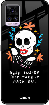 QRIOH Glass Back Cover for Vivo V20 Pro(Multicolor, Grip Case, Silicon, Pack of: 1)