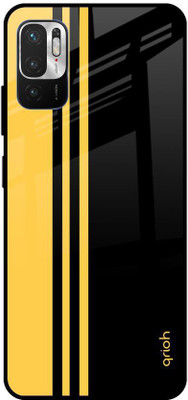 QRIOH Glass Back Cover for Redmi Note 10T 5G(Multicolor, Grip Case, Silicon, Pack of: 1)