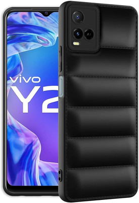 MOBIDEER Back Cover for Vivo Y21/Vivo Y21T/Vivo Y33s, Camera Bump Protector | 360 Protection(Black, Puffer, Pack of: 1)