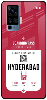 QRIOH Hyderabad City Glass Back Cover for Vivo X50 Pro(Red, Grip Case, Pack of: 1)