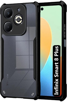 Micvir Back Cover for Infinix Smart 8 Plus(Transparent, Black, Shock Proof, Pack of: 1)