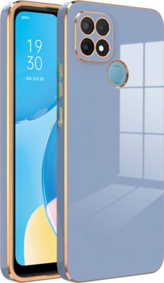 RESOURIS Back Cover for OPPO A15S(Blue, Gold, Camera Bump Protector, Silicon, Pack of: 1)