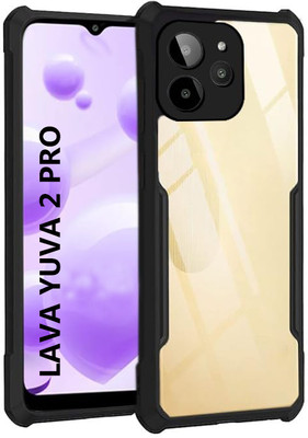 AIZLO Back Cover for LAVA YUVA 2 PRO(Black, Camera Bump Protector, Pack of: 1)
