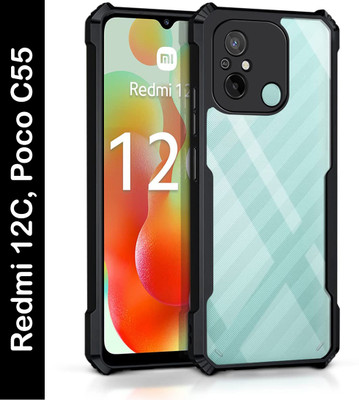 ADITI Designs Back Cover for Redmi 12C / Poco C55(Black, Camera Bump Protector, Pack of: 1)