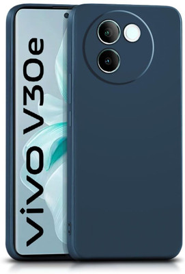 WOW Imagine Back Cover for vivo V30e, Vivo V30e 5G Slim Ultra Soft Back Cover | Inner Velvet Fabric Lining | Matte(Blue, Camera Bump Protector, Silicon, Pack of: 1)