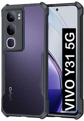 Aaralhub Back Cover for Vivo Y31 5G(Black, Camera Bump Protector, Pack of: 1)