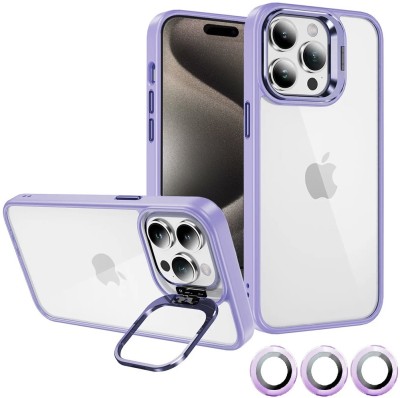SCALEBEE Back Cover for Apple iPhone 15 FLIPPING BRACKET CASE COVER WITH CAMERA PROTECTION LENS(Purple, Shock Proof, Pack of: 1)