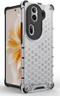 CLOVYR Back Cover for Oppo Reno 11 Pro 5G Bumper HoneyComb Case(Transparent, Camera Bump Protector, Pack of: 1)