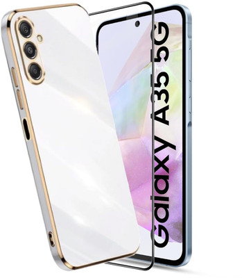 A3sprime Back Cover for Samsung Galaxy A35 5G with 1 Piece Edge to Edge Full Coverage Front Screen Guard(White, Camera Bump Protector, Pack of: 2)
