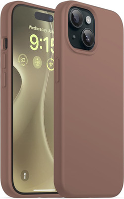 POOJA Back Cover for I Phone 15(Brown, Silicon, Pack of: 1)