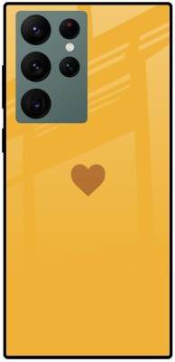 QRIOH Glass Back Cover for Samsung Galaxy S22 Ultra 5G(Yellow, Grip Case, Pack of: 1)