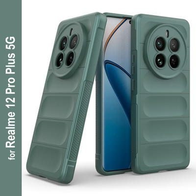 Zapcase Back Cover for Realme 12 Pro Plus 5G(Green, 3D Case, Silicon, Pack of: 1)