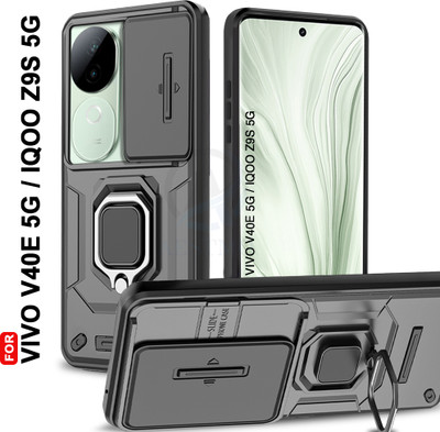 AESTMO Back Cover for Vivo V40E 5G, iQOO Z9S 5G(Black, Slider, Pack of: 1)