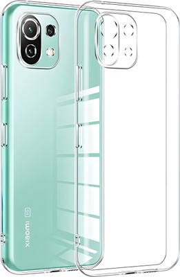 AIZLO Back Cover for Mi 11 Lite(Transparent, Camera Bump Protector, Silicon, Pack of: 1)