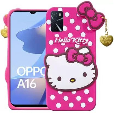 Creativo Back Cover for Oppo A16/ Oppo A55 5G/ Oppo A53s 5G Cute Hello Kitty Case Girls Cover(Pink, Flexible, Pack of: 1)