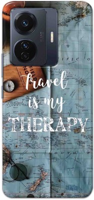 NDCOM Back Cover for Vivo T1 Pro 5G Travel Is My Therapy Printed(Multicolor, Hard Case, Pack of: 1)