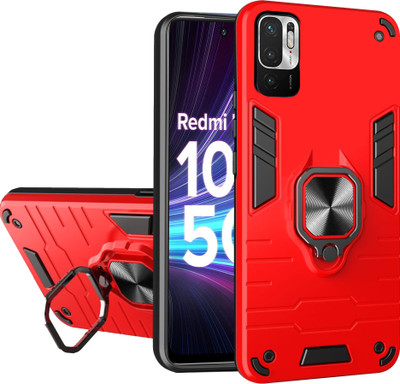 SMARTPOCKET Back Cover for Redmi Note 10T 5G(Red, Rugged Armor, Pack of: 1)