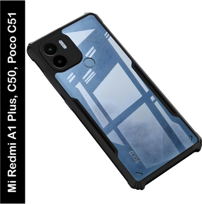 ADI Creations Back Cover for poco c51, poco c50, redmi A1 plus, redmi A2 plus(Black, Camera Bump Protector, Pack of: 1)