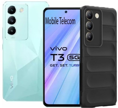 S-Softline Back Cover for Vivo T3 5G, Solid Liquid Magic Case Cushion Lining pocket-friendly Slim profile(Black, Silicon)
